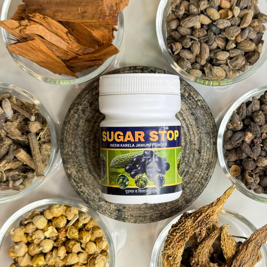 Sugar Stop Neem Karela Jamun Powder - 100% Natural Supplement for Managing Blood Sugar